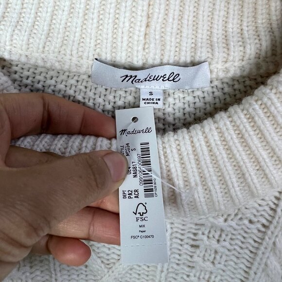 NEW $110 Madewell Hollydene Ruffle-Shoulder Pullover Sweater Size Small WOOL - Picture 8 of 9